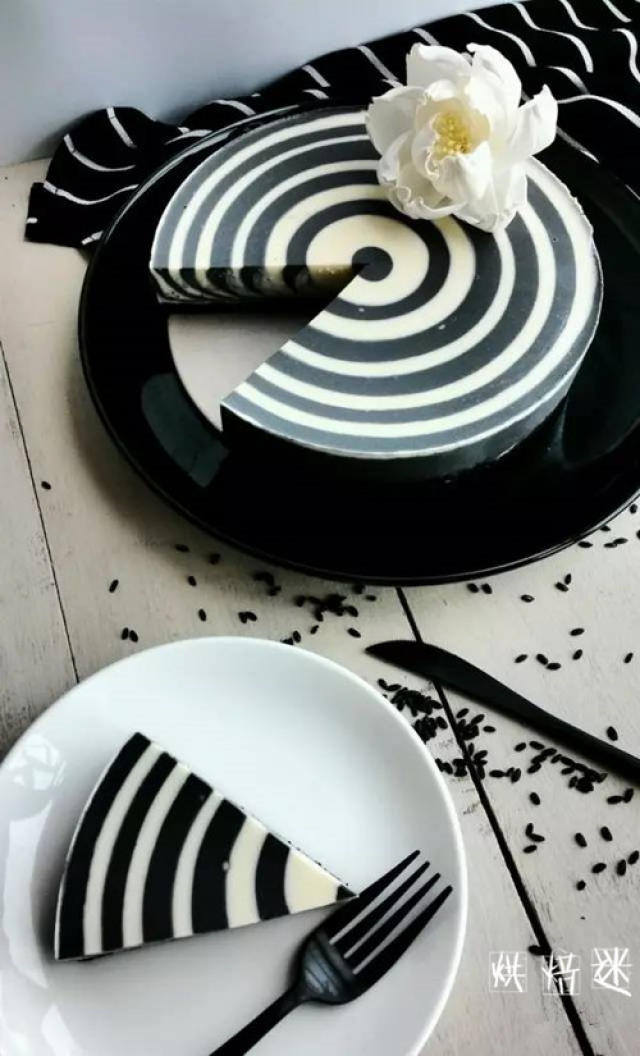 黑白经典 斑马黑白条纹冻芝士蛋糕