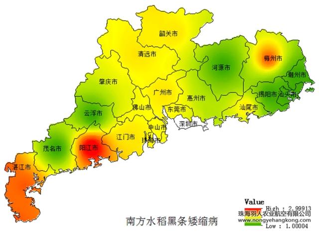 白叶枯病:偏轻发生,在阳江,茂名,汕尾等市局部偏重发生.