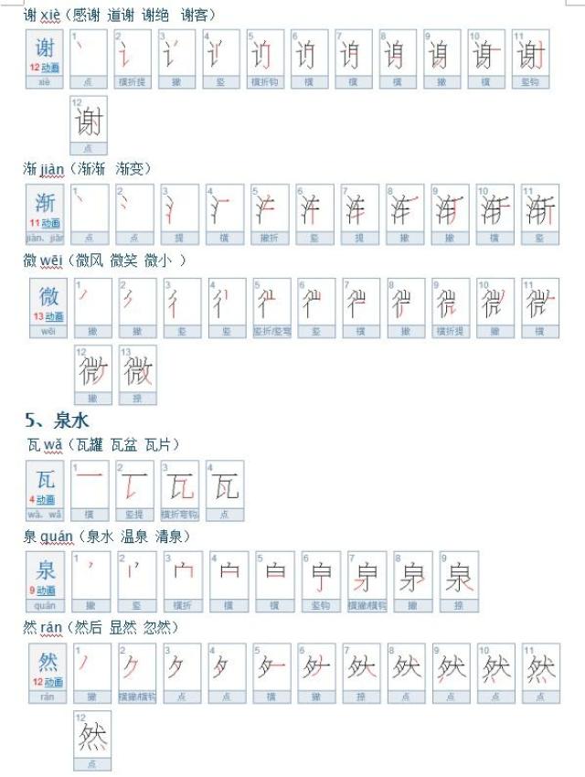 小学575个生字笔顺表,手把手教孩子练就惊艳好字