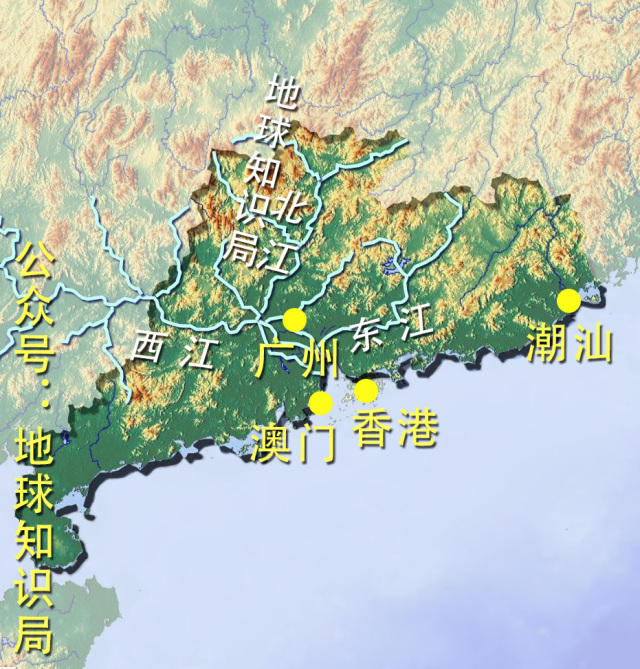 三江最终在广州附近汇流入海,形成了省内最大的冲积平原——珠江三角图片
