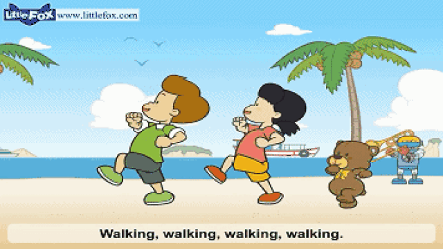 英文儿歌跟读打卡第一天《walking, walking》