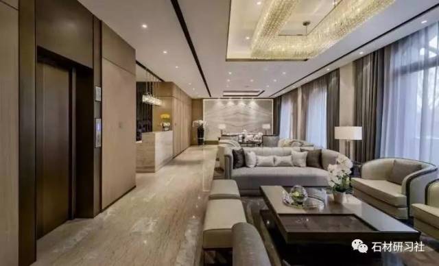 现代轻奢风格别墅大理石装饰案例