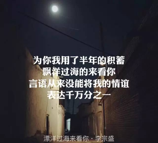 漂洋过海来看你歌词图片
