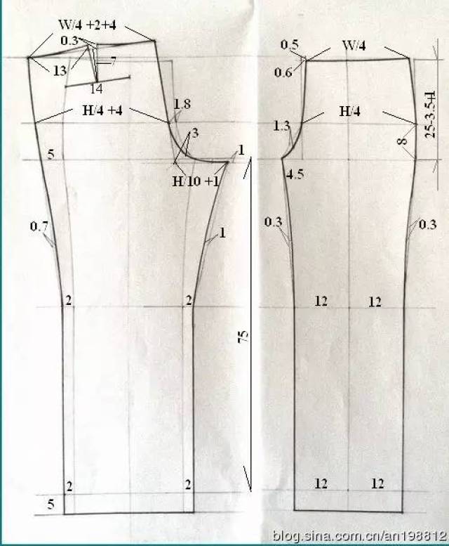 无褶西裤的剪裁方法(毛裁)