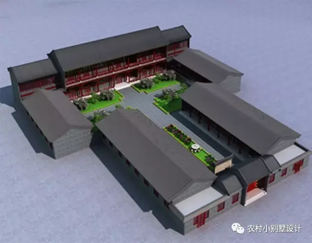 最近仿古建筑农村小型四合院别墅设计案例赏析