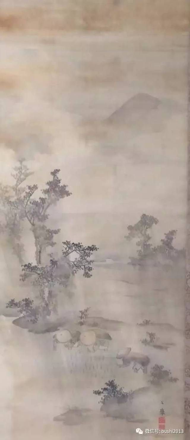 江户-明治时代 文举 四海无闲田(绢本,绫裱,101*42cm)699