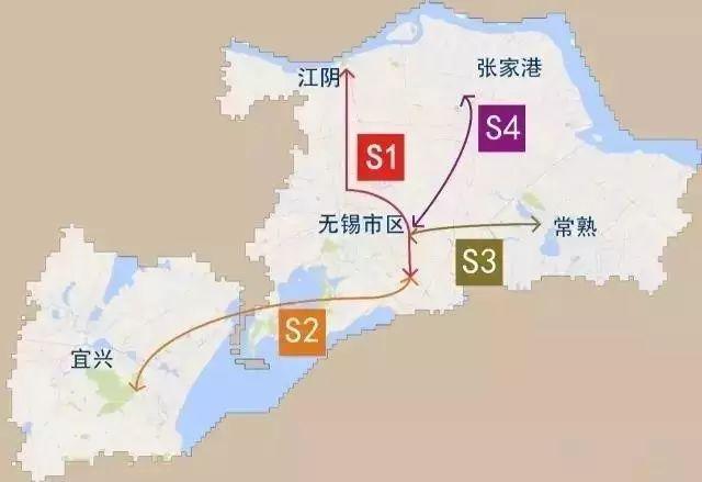 宜兴的对接方案,也包括联系张家港,常熟到无锡的s3,s4交通线路