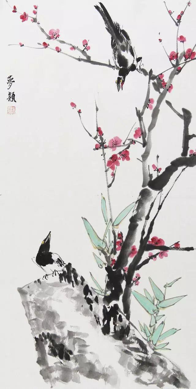艺术家刘梦颖国画花鸟赏析:工写皆优,彰显灵气之美