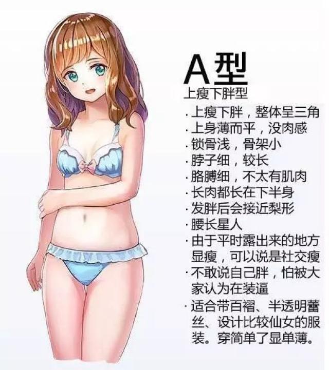 "四种基本女生体型"