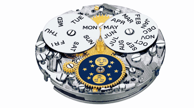 82秒,最入门月相表则采用59齿月相盘,29.