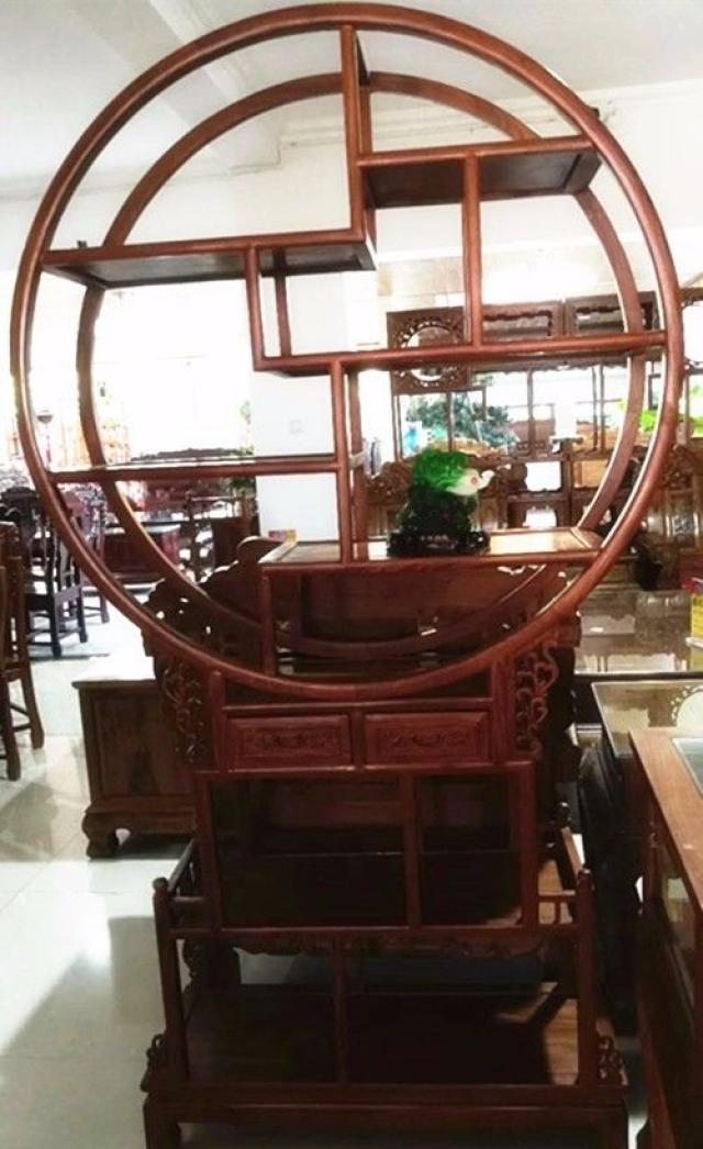 圆门博古架效果图,好看的博古架,木工做的百古架图片_大山谷图库