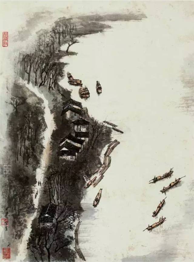 李可染1956年作《鲁迅故乡绍兴城》