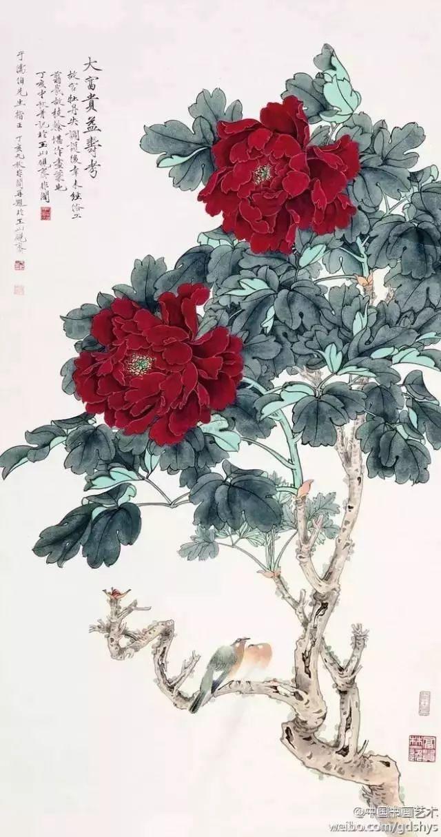 一组国画牡丹 送给朋友们: 祝福祖