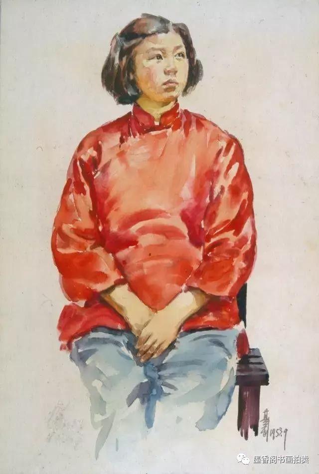 穿红缎衣的女人 宗其香 1953年 27.5x18.