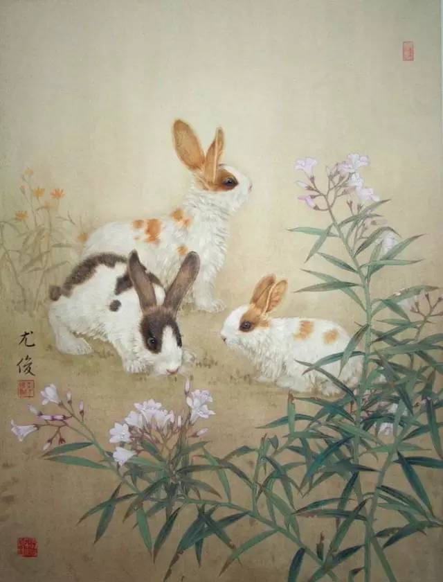 超可爱!瞧瞧这些工笔玉兔
