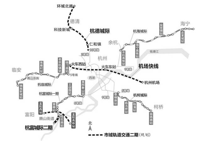 其余均为新增线;而当时通过评审的杭州至安吉,富阳至桐庐,杭嘉湖绍三