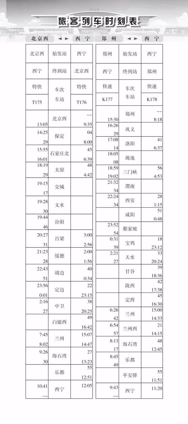 10月12日起 西宁火车站迎来2017年第四次调图 来源:青藏铁路西宁火车