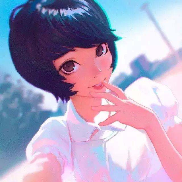 看过插画师ilya画笔下的二次元美少女短发,你还不准备