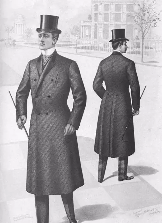 3,西装式大衣(chesterfield coat) 西装式大衣最早出现于19世纪的英国