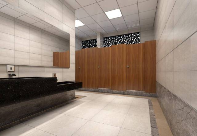 公厕室内装修效果图 在规范设置公厕内部设备设施的同时,还对公厕