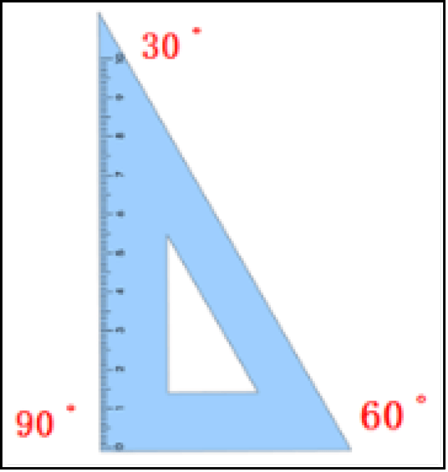 生15:这个三角尺两个锐角的度数是相等的,都是45°.