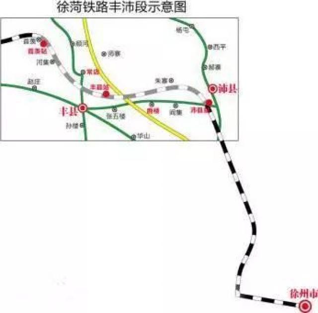 南从徐州市引出,途经江苏省内沛县,丰县.