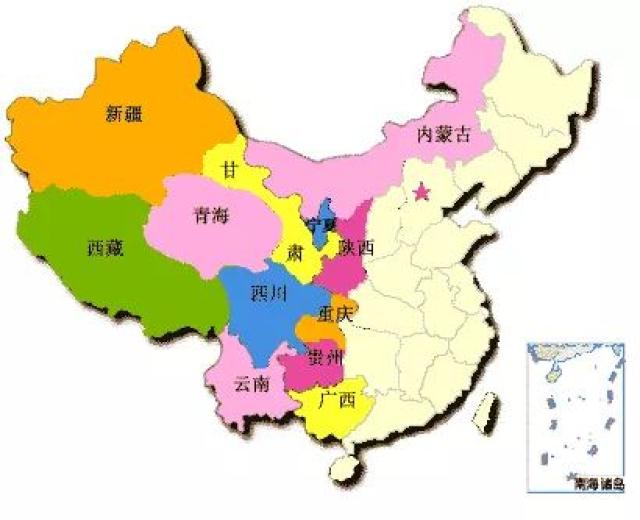 中国西部地图