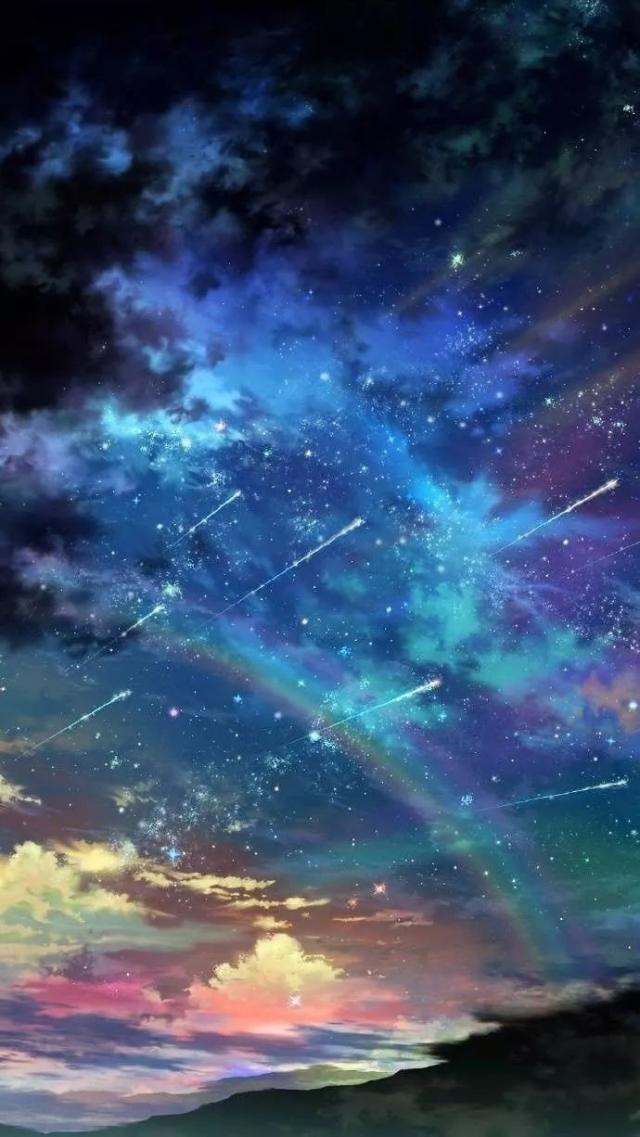 美美的二次元星空壁纸,希望你的天空也如此璀璨-动漫