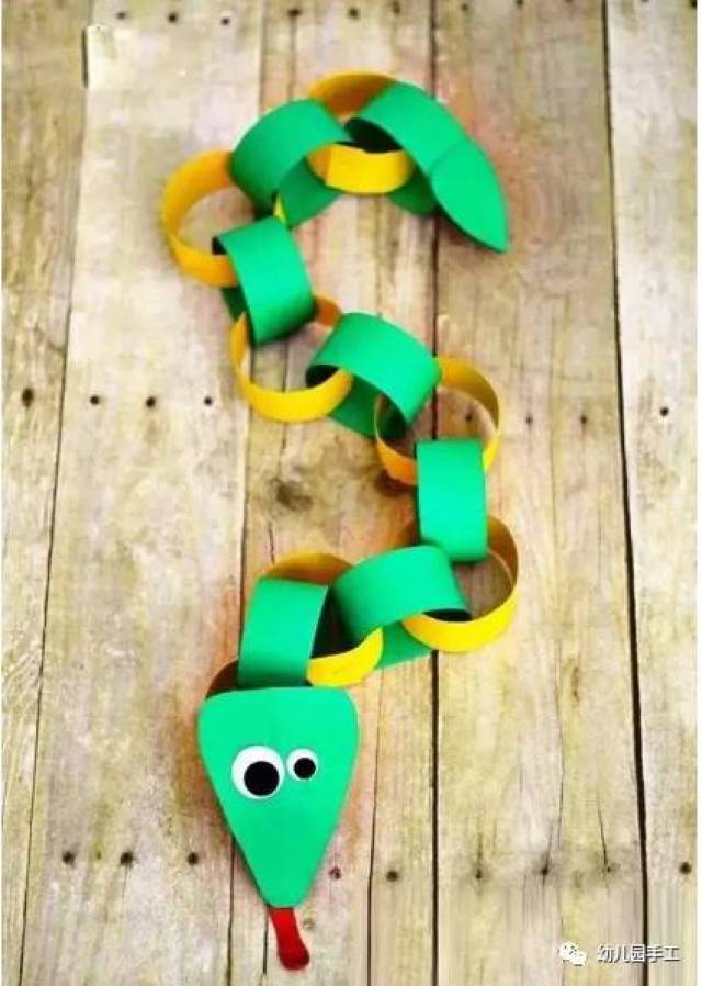【手工】5款幼儿园创意手工制作彩色小花蛇,效果非常逼真哦!