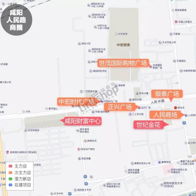 9亿 商圈次主力店:西单商场,五一商场世纪金马购物中心,金实业精品