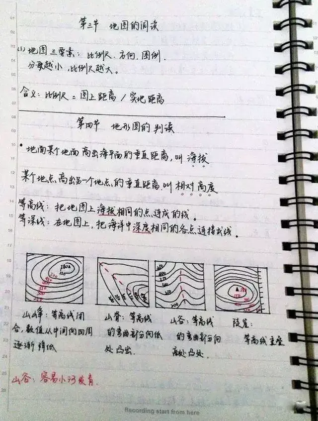 地理学霸手写复习笔记,请收下我的双膝!