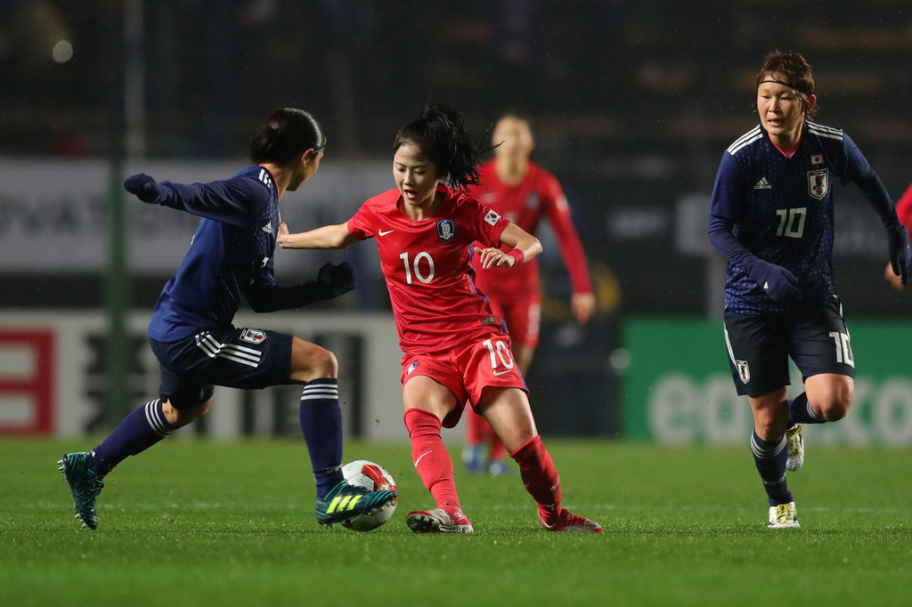 高清:东亚杯韩国女足2