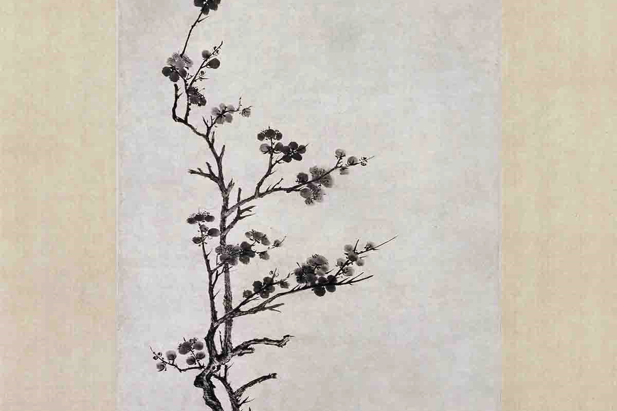 明，唐寅《墨梅图》（北京故宫博物院藏）_搜狐网