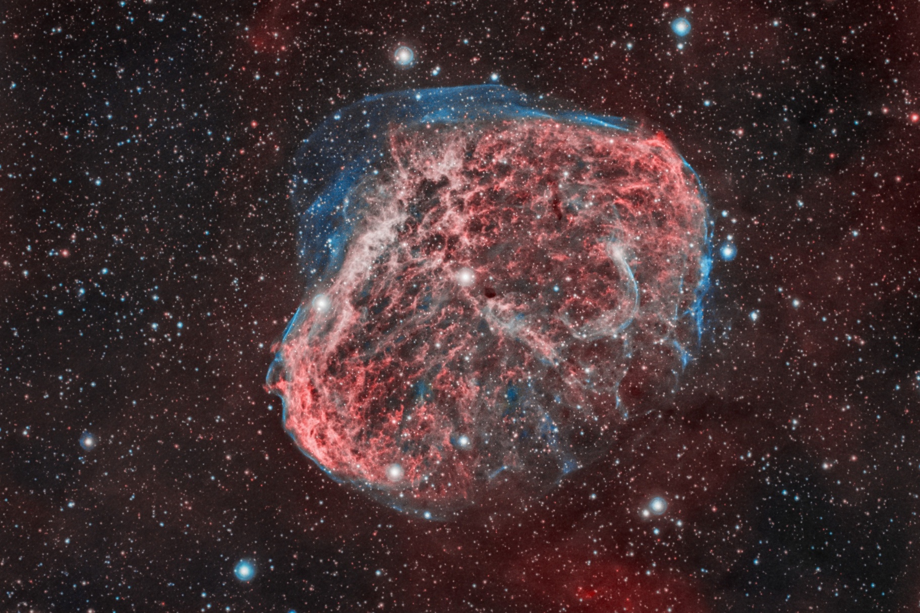 ngc6888弦月状星云似神秘城堡又似彩色大泡泡-zwoasi天文摄影集
