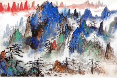 水墨画 鴨と葡萄 劉海粟銘 模写A3688 大气磅礴！刘海粟泼墨山水艺术_搜狐网