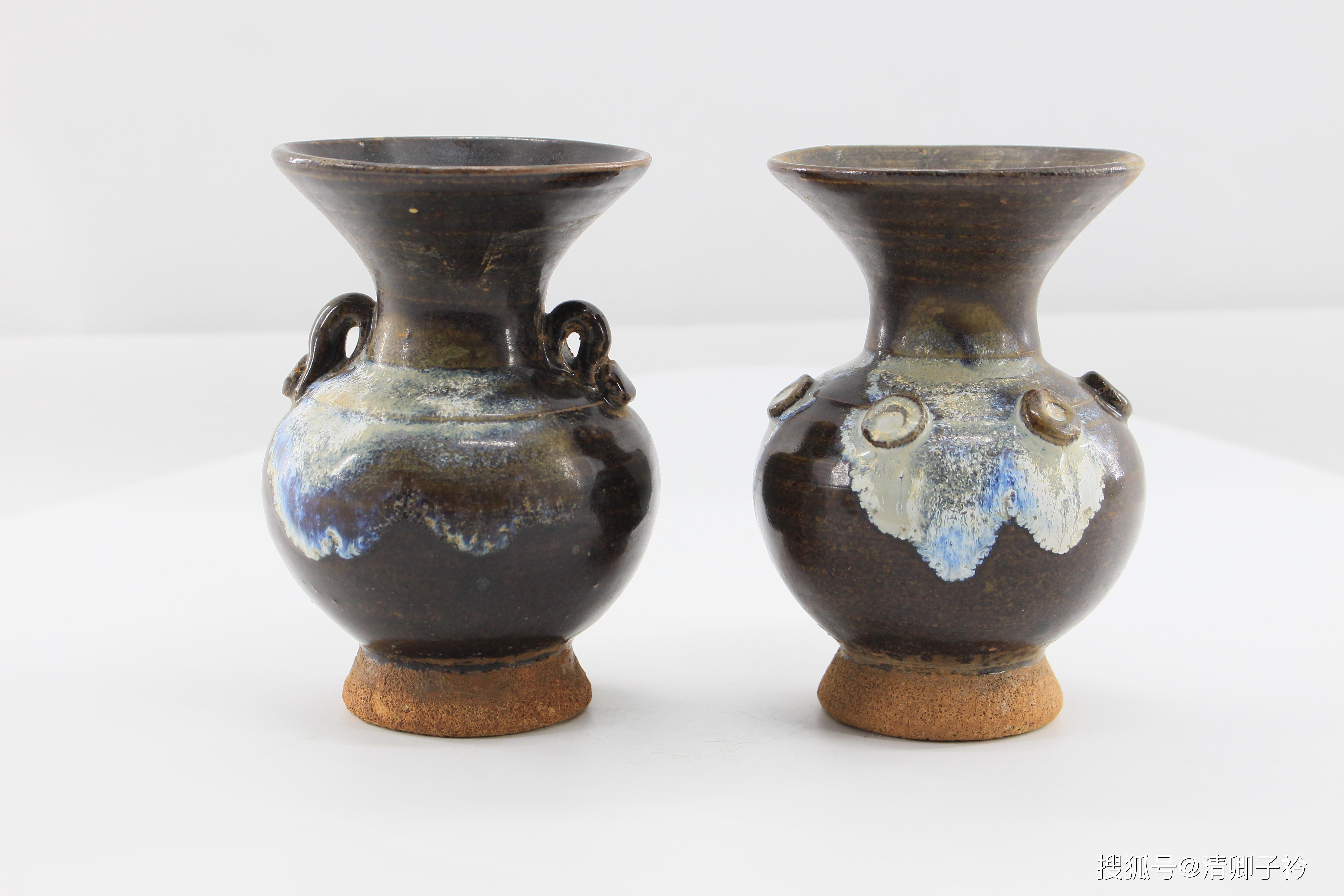 爐鈞釉尊 唐物 中国古玩 中国美術 清雍正乾隆炉钧釉凤尾尊, A Jun glaze bottle vase of Qianlong