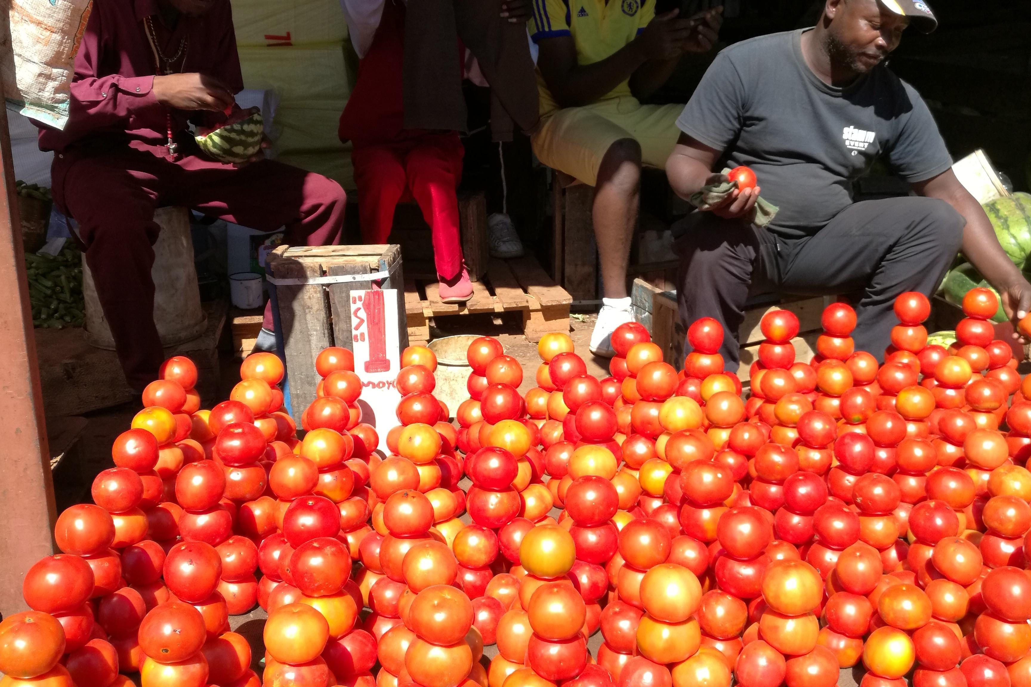 西红柿按堆卖,走进非洲农贸市场                  非洲国家,给多数
