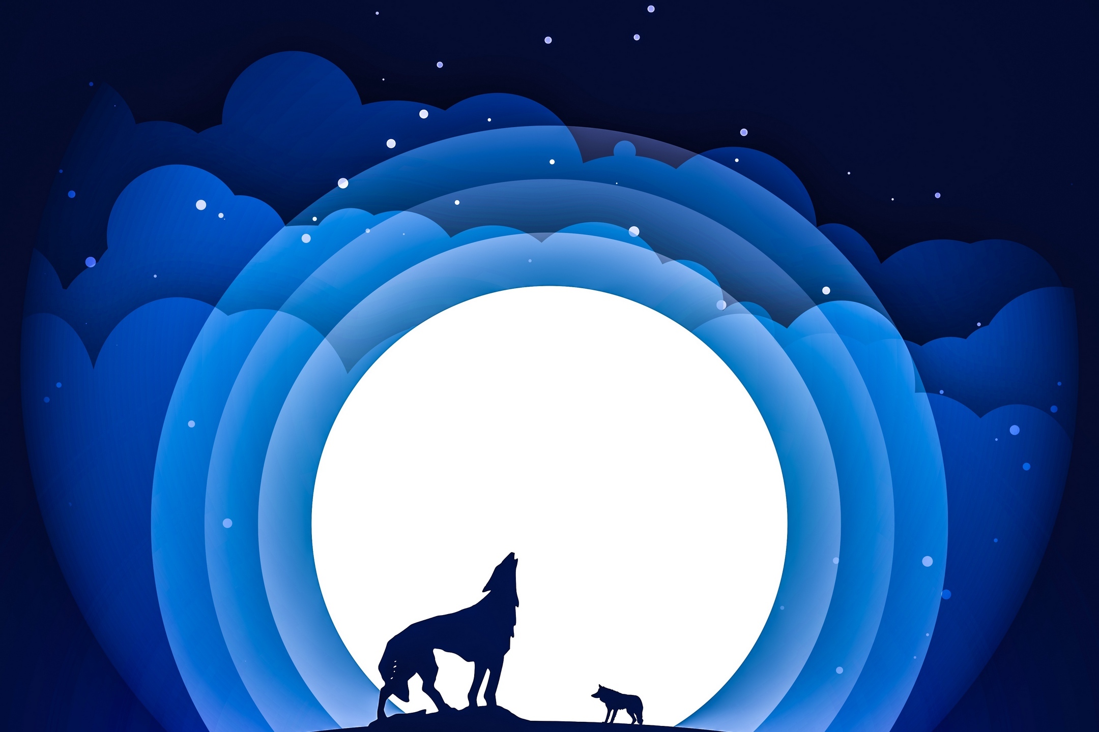 4k超清手机壁纸:昏暗的夜色中,星星点点,一群饿狼来了