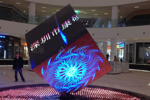 康硕展案例介绍：创意LED显示屏助力“光立方·LED城”灯光秀_球形