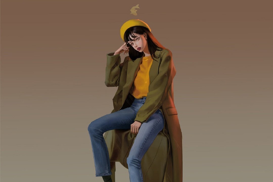 风格迥异的少女手绘插画,穿搭很值得借鉴,慵懒舒适又不失时尚感