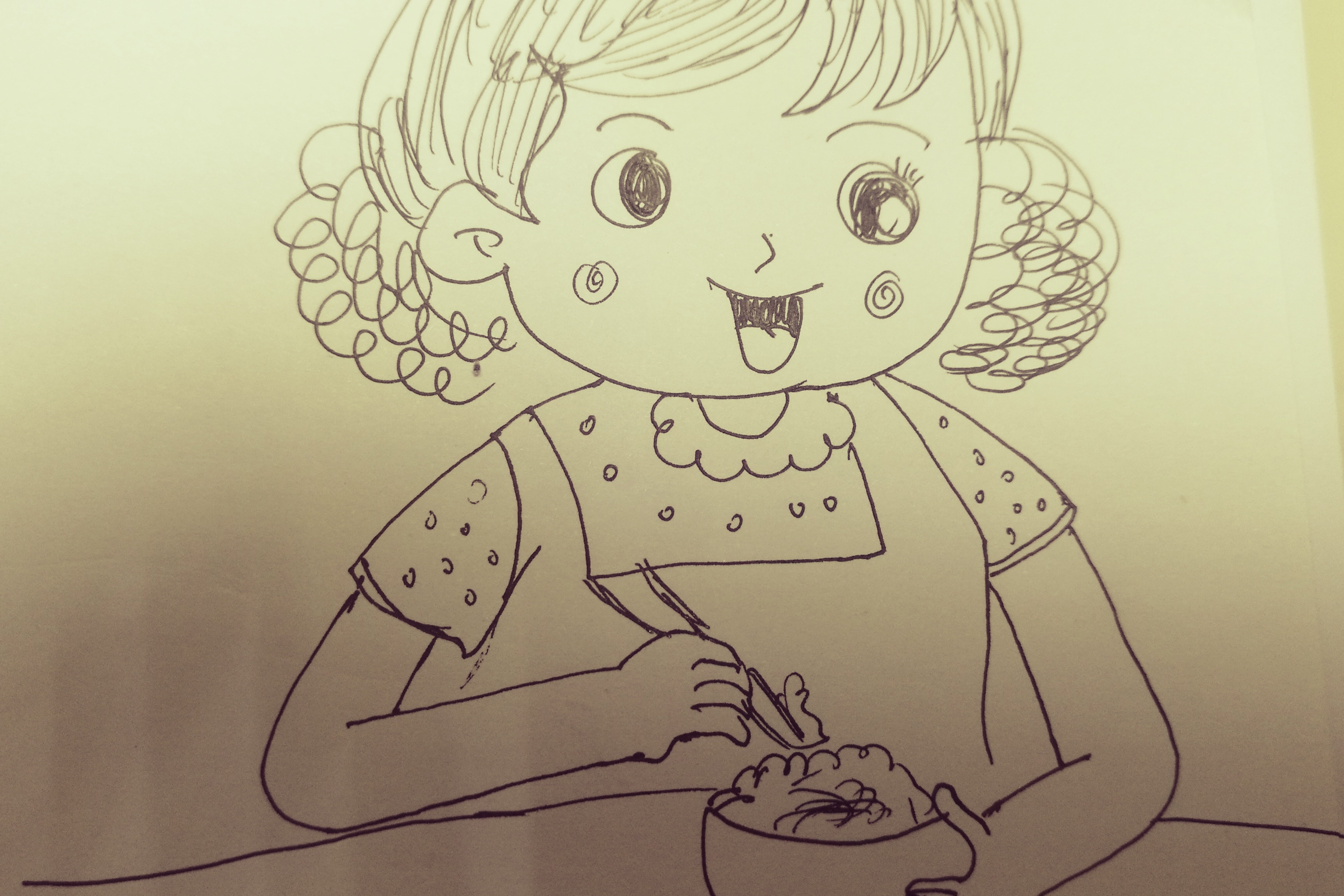 卡通美食女孩吃货图片素材免费下载 - 觅知网
