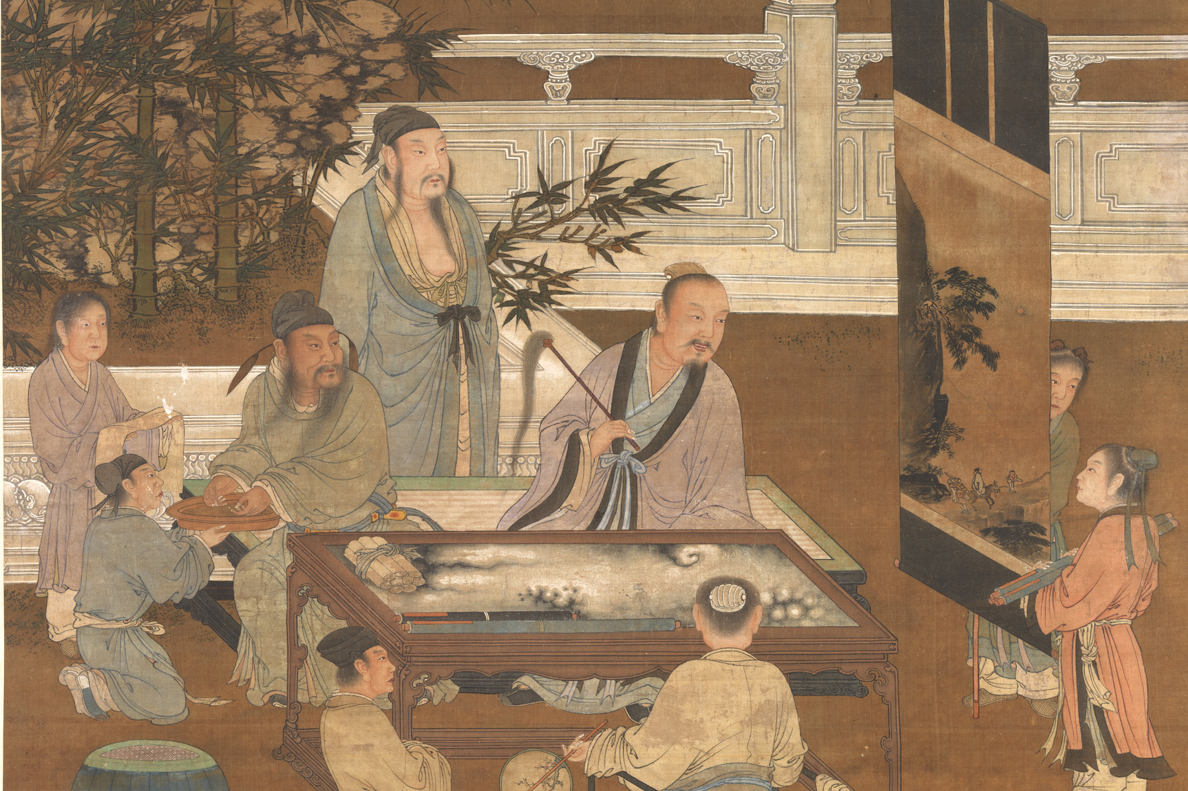 古作赏析:宋人十八学士图轴