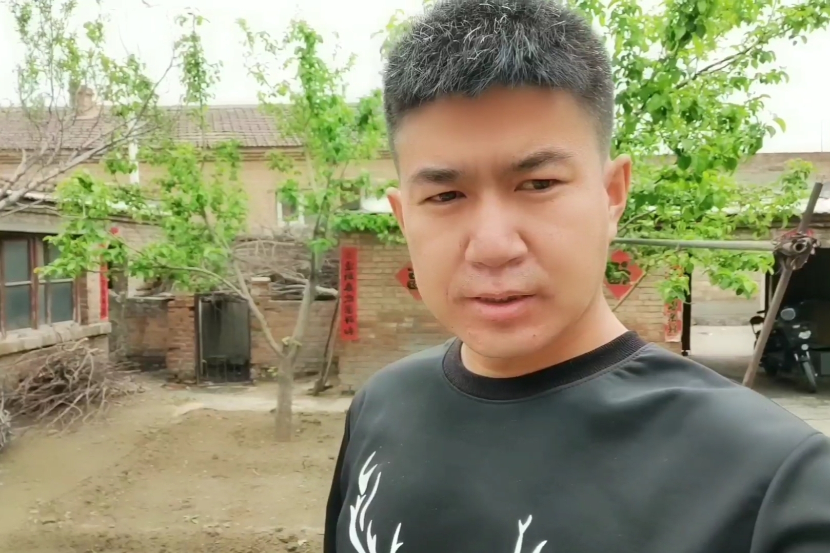 内蒙古包头市农村小伙今天把院子里的空地全部种植了蔬菜完事了