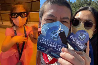 陈冠希秦舒培带女儿游迪士尼 脸贴脸合影秀恩爱