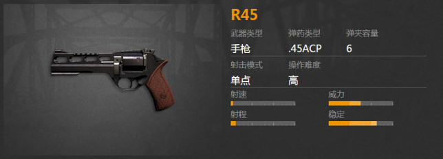 绝地求生全军出击手枪r45属性特性介绍