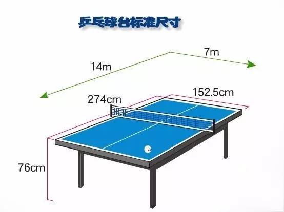 乒乓球场地尺寸最小图片