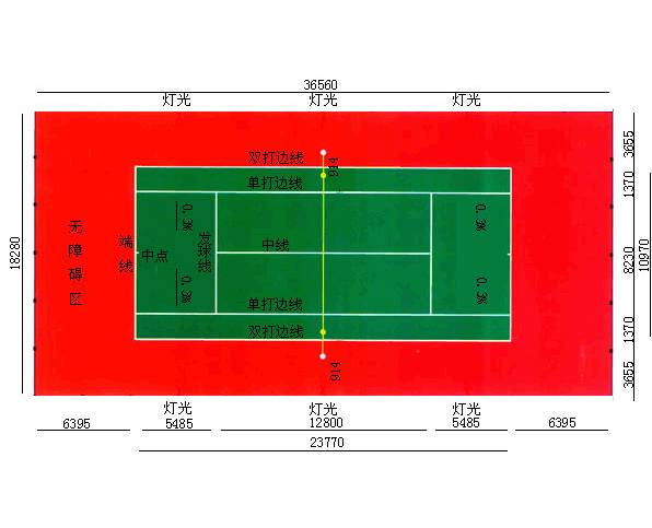 标准网球场平面图图片