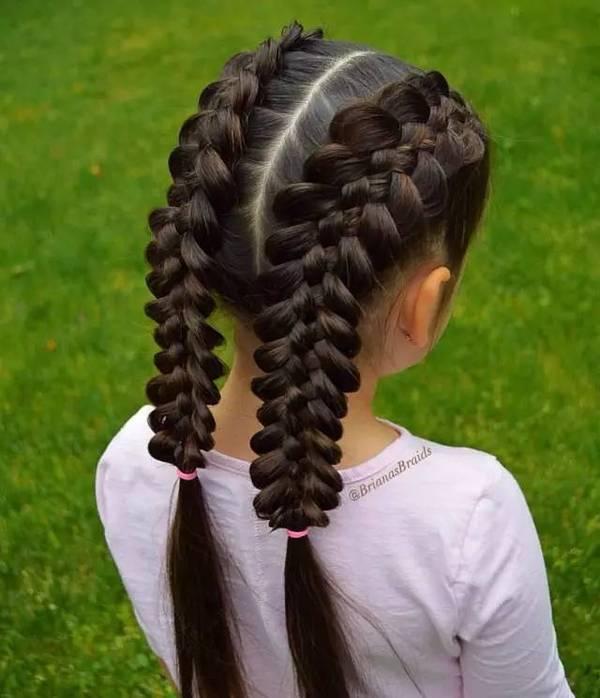 女儿童简单编发发型图图片