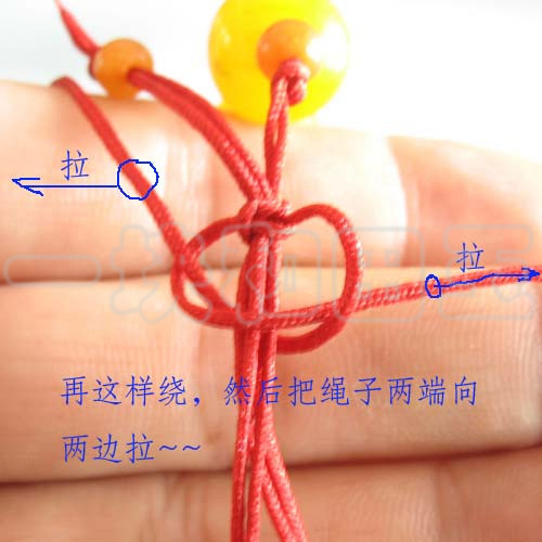 网红红绳手链编法图解图片