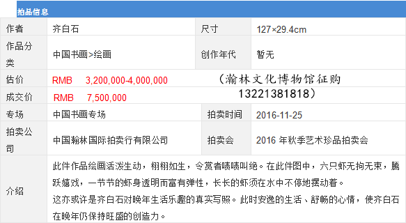 齐白石笔下的一只虾竟然换来一栋房产